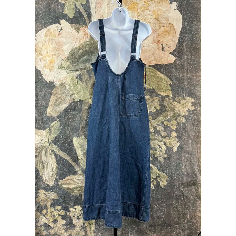 Free People Dex Denim Midi Dress Size M - Picture 8 of 9